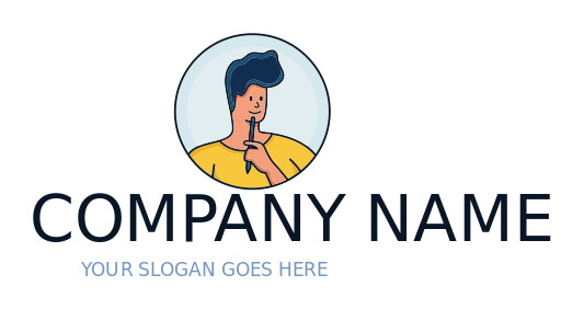 education logo maker writer in circle