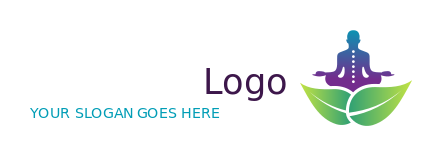 spa logo maker yoga person on leaves