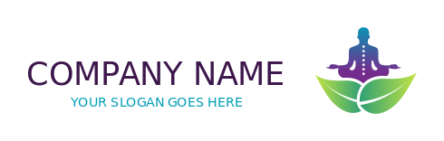 spa logo maker yoga person on leaves