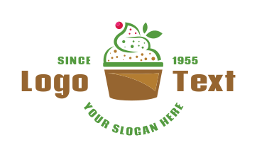 restaurant logo yogurt with cherry in cup