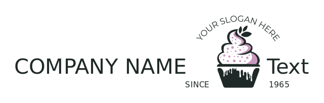 ice cream parlor logo yogurt swirl on cupcake