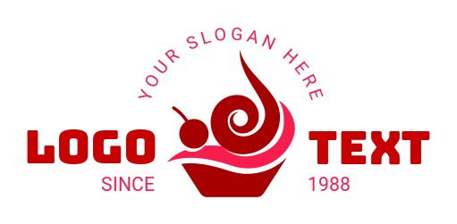 restaurant logo cherry yogurt swirls n cupcake