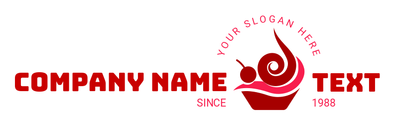 restaurant logo cherry yogurt swirls n cupcake