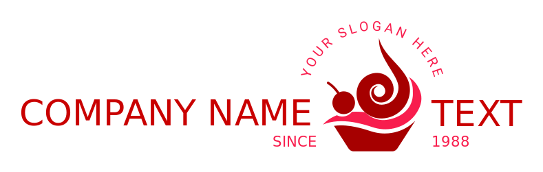 restaurant logo cherry yogurt swirls n cupcake