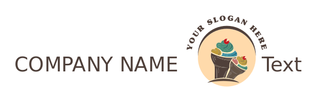 yogurt parlor logo swirls on two ice cream cones