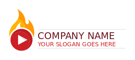 media logo youtube play symbol with flames