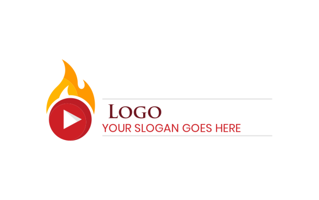 Design a of inspired youtube play symbol with flames