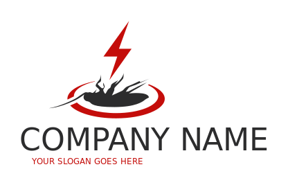 pest control logo zap on dead roach in circle