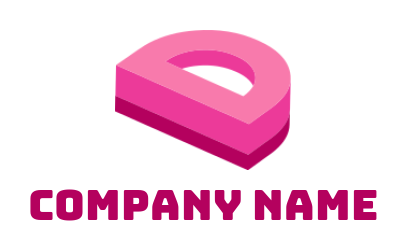 Generate a Letter D logo 2D forming letter D 
