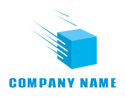 design a storage logo box moving at hi speed