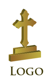 make a religious logo symbol 3D christian cross
