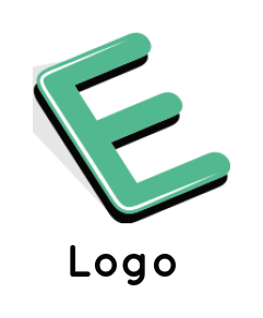 3d letter e logo