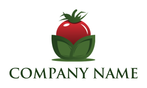 generate a food logo 3D tomato with leaves
