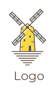 make an agriculture logo abstract Farm Windmill