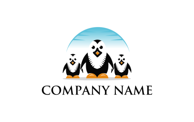a colony of penguins logo maker