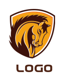 create an animal logo online a horse in shield