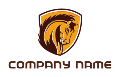 animal logo online a horse in shield - logodesign.net