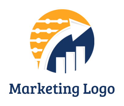 Accounting logo icon abacus arrow and bars in circle