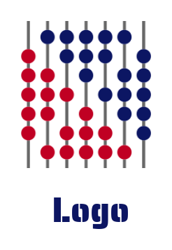Accounting logo maker abacus balls with lines