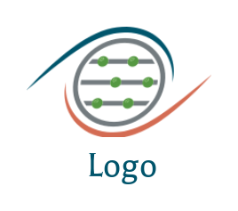accounting logo abacus in circle with swooshes
