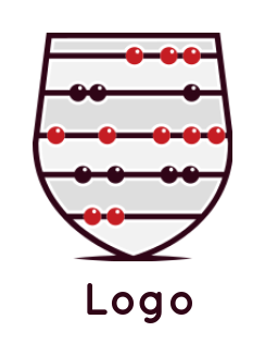 create a finance logo abacus inside the shield