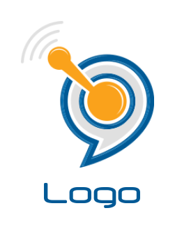 communication logo of antenna in speech bubble