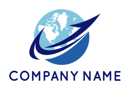 generate a logistics logo abstract arrow around globe - logodesign.net