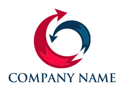 marketing logo abstract arrow with ribbon