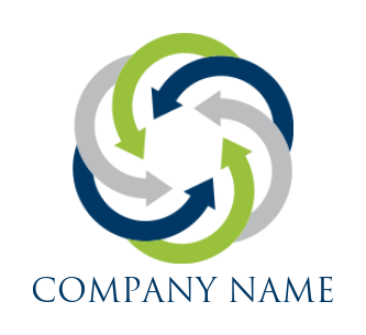 marketing logo arrows forming in a hexagon shape