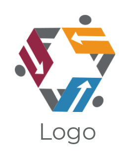 HR logo icon abstract arrows forming triangle