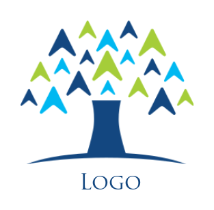 create a marketing logo of abstract arrows tree