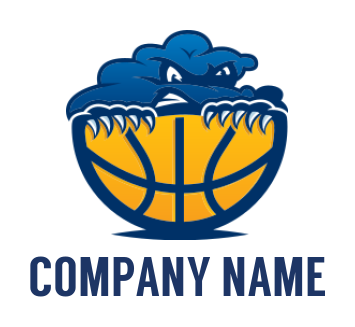 sports logo maker - basketball with cloud mascot 