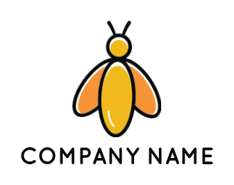 abstract bee logo design