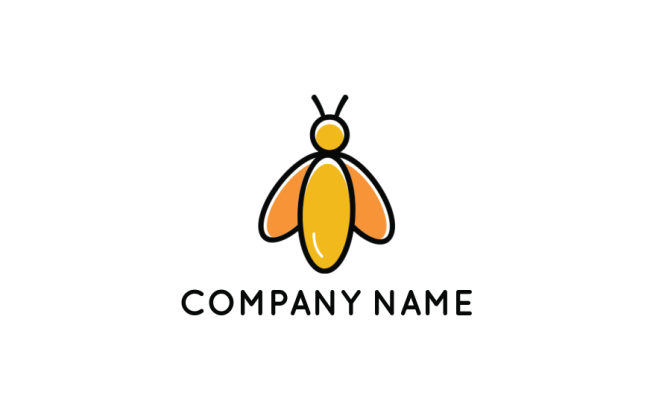 abstract bee logo design
