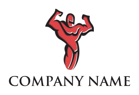 make a fitness logo abstract body builder