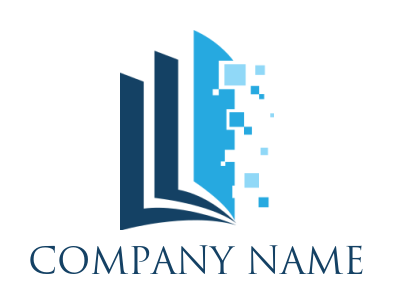 make a publishing logo book with digital pixels