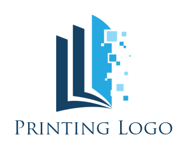 make a publishing logo book with digital pixels