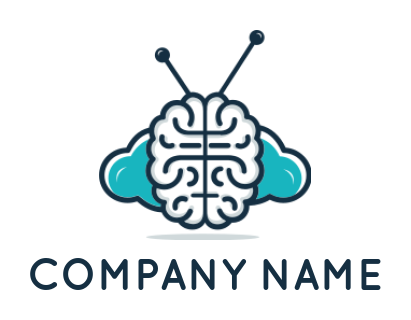 advertising logo abstract brain cloud & antenna