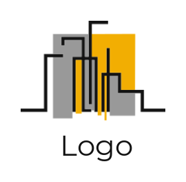 design a real estate logo abstract building line art