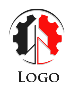 create an engineering logo abstract buildings in gear 