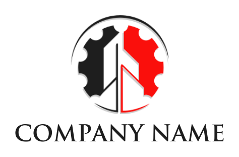 create an engineering logo abstract buildings in gear 
