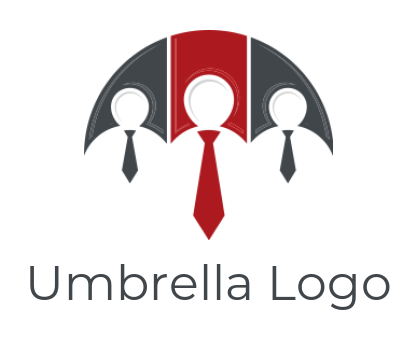 HR logo abstract person with tie form umbrella