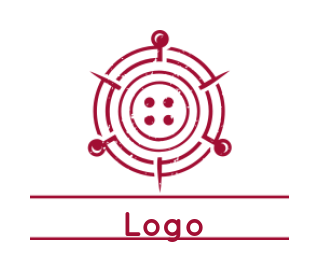 apparel logo abstract button in circles needle 