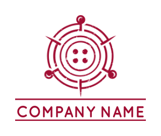 apparel logo abstract button in circles needle 