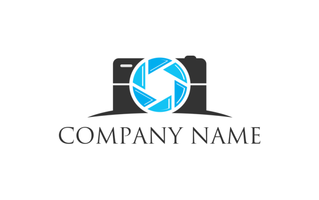 make a photography logo abstract camera shutter