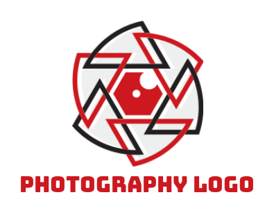 make a photography logo abstract camera shutter