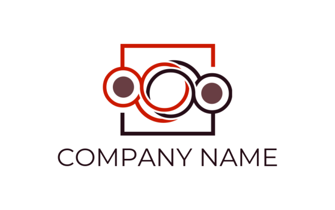 photography logo illustration abstract camera shutter in square - logodesign.net