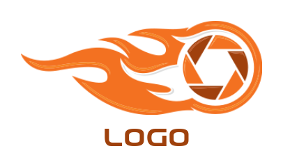 photography logo abstract camera shutter fire