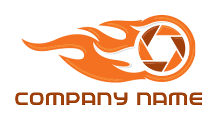 photography logo abstract camera shutter fire