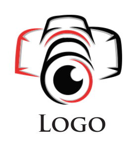 photography logo of abstract camera with lens